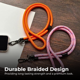 Braided Phone Strap Lanyard with Metal Swivel Clip